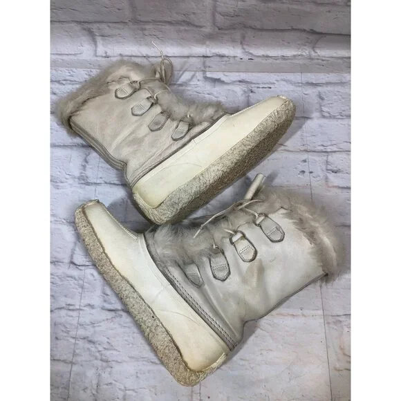 SOREL Nanook Faux Fur Trim Lace Up Mid-Calf Leather Winter Snow Boots Womens 9 ( - Picture 5 of 11
